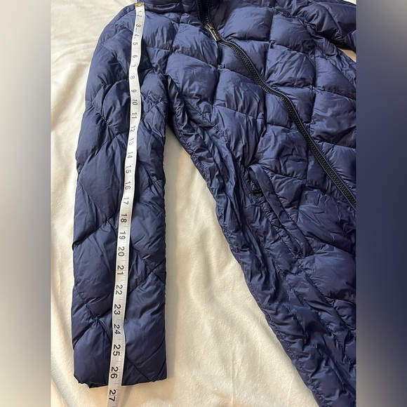 Michael Kors Packable Down Fill Dark Blue Puffer Coat Long Winter Jacket Size XS - Picture 9 of 16